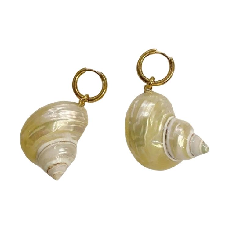 Handcrafted Conch Shell Necklace Pearls Details Versatile Earrings Jewelry For Casual Or Formal