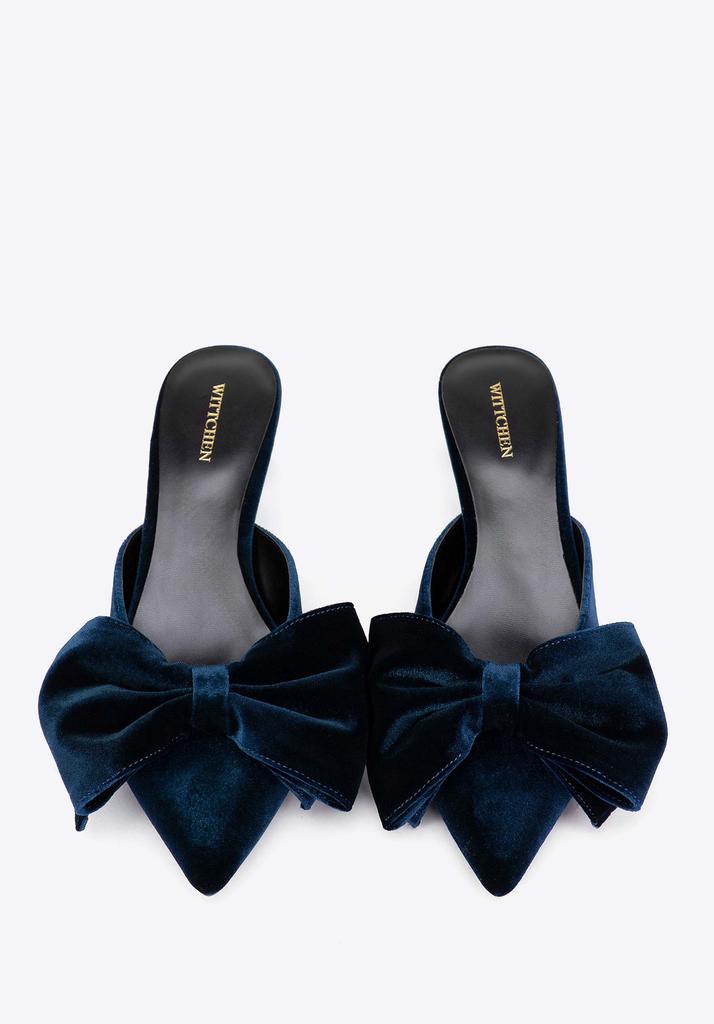Escarpins pour femme Wittchen avec nœud, Bleu marine, Matière textile bleu marine