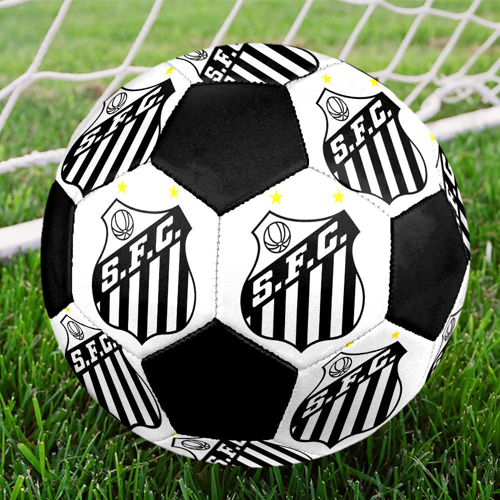 Santos FC Soccer Ball, Colorful, Suitable for All Ages, Machine-stitched, PVC Material, Competition Grade, Durable and High Bounce