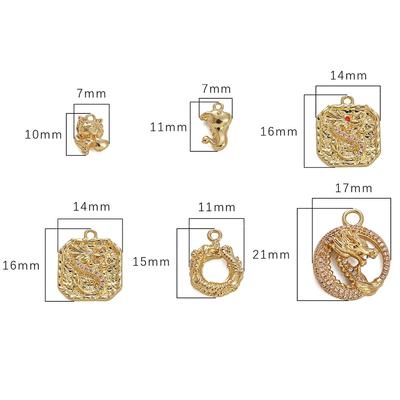 1pc/pack Mode européenne et américaine Micro-incrusté Zircon Pendentif DIY Bijoux Bracelet Collier Boucles d'oreilles Accessoires
