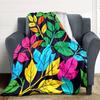 1pc Colorful Leaves Pattern Blanket Warm, Cozy, And Soft, Suitable for Sofas, Beds, Cars, And Office Use.Perfect for Camping And Travel, Making It a G
