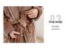 Women's Autumn Winter Thick Coral Fleece Flannel Pajamas & Mid-Length Bathrobe Set for Couples