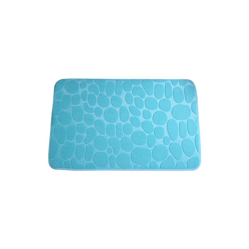 Pebble Textured Absorbent Coral Fleece Bathroom Mat, Solid Color, Stain Resistant, Thickened