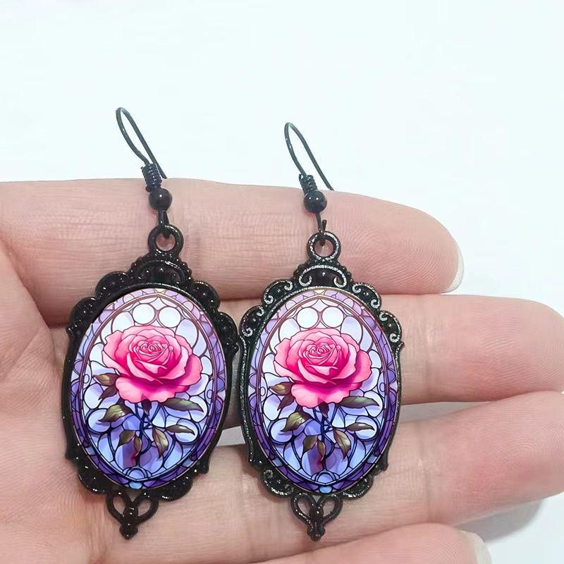 Elegante Set di Tre Pezzi Collana Orecchini Moda Retrò