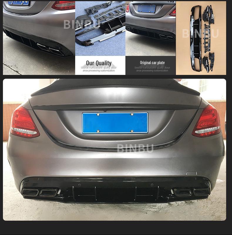 Mercedes-Benz C-Class W205 C63S Rear Lip Spoiler with AMG Tailpipe