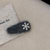 1pc Shining Rhinestone Snowflake Plush Breaking Clip, Autumn and Winter Gray Series, Simple Temperament, Hair Clip Edge Clip