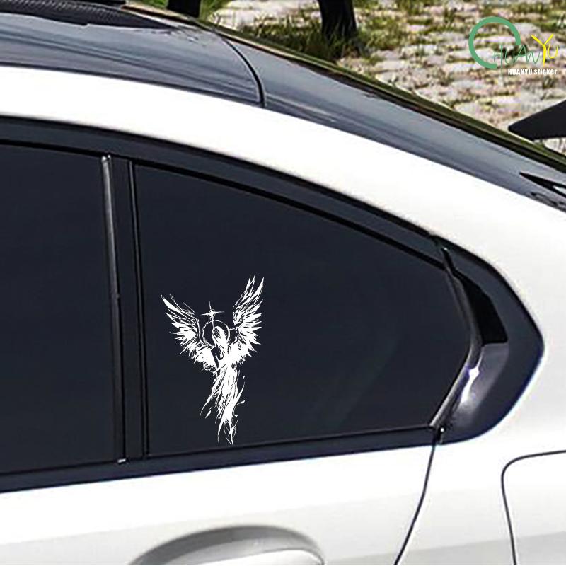 Engelsflügel Mädchen Kreativer Autoaufkleber Auto Motorrad Kratzfest Wasserdicht Reflektierend Dekorationsaufkleber
