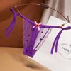 Women Sexy Lace Panties with Bowknot Panties Low Waist G-string Breathable T-back Briefs Lady Charming Thongs Underwear