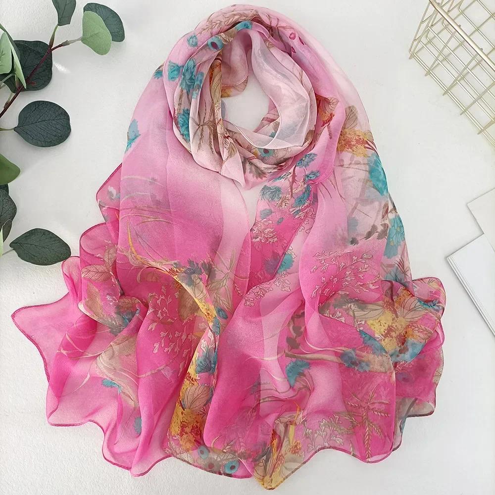 

New Fashion Spring Summer Women Floral Printing Beach Silk Scarf Shawls Female Long Wraps Beach Sunscreen розы красного