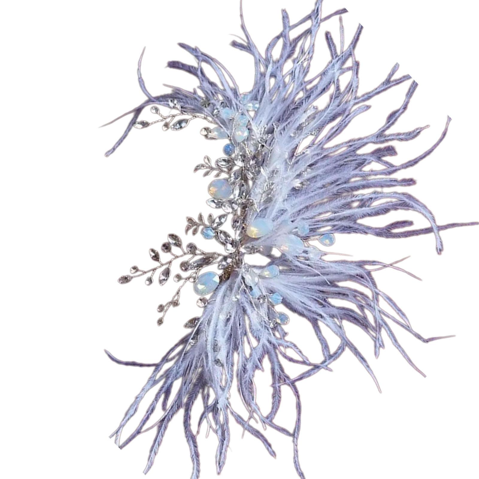 

Винтажное белое перьевое украшение для волос с кристаллами для невесты ручной работы женская заколка для волос свадебное украшение праздничная бижутерия белый