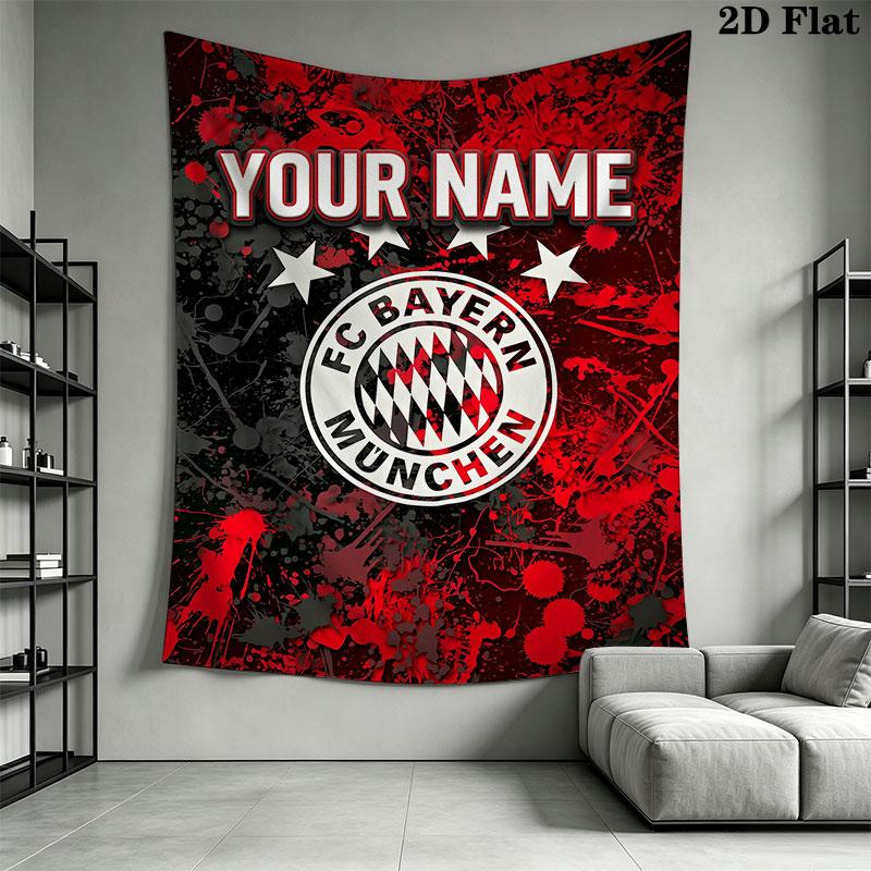 Custom FC Bayern München Wall Hanging Printed Fabric Blanket Decorative Tapestries for Bedroom Living Room Home Decor
