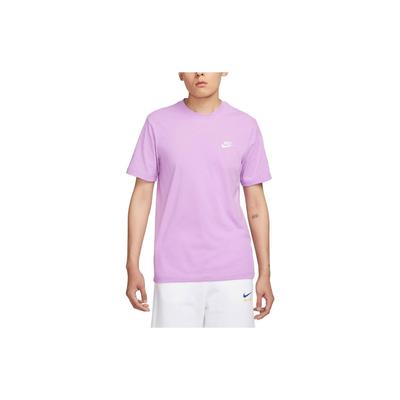 Sportswear Club Besticktes Logo Rundhals T-Shirt Herren Oberteile Lila AR4999-591