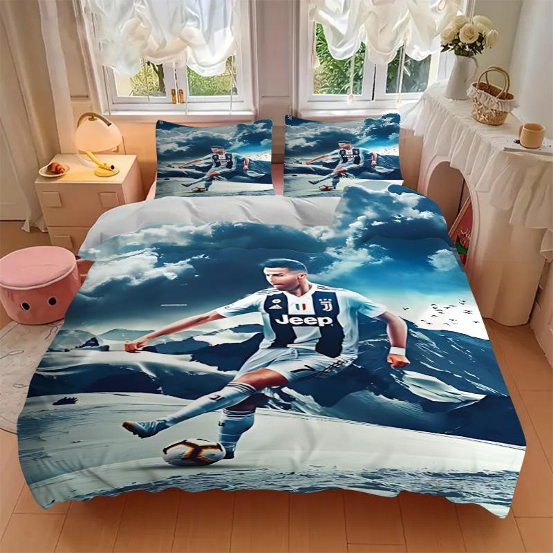 Juventus Football Player Snow Print 3Pcs Bedding Set,Duvet Cover with 2 Bedro,Pillowcase Home Birthday Gift