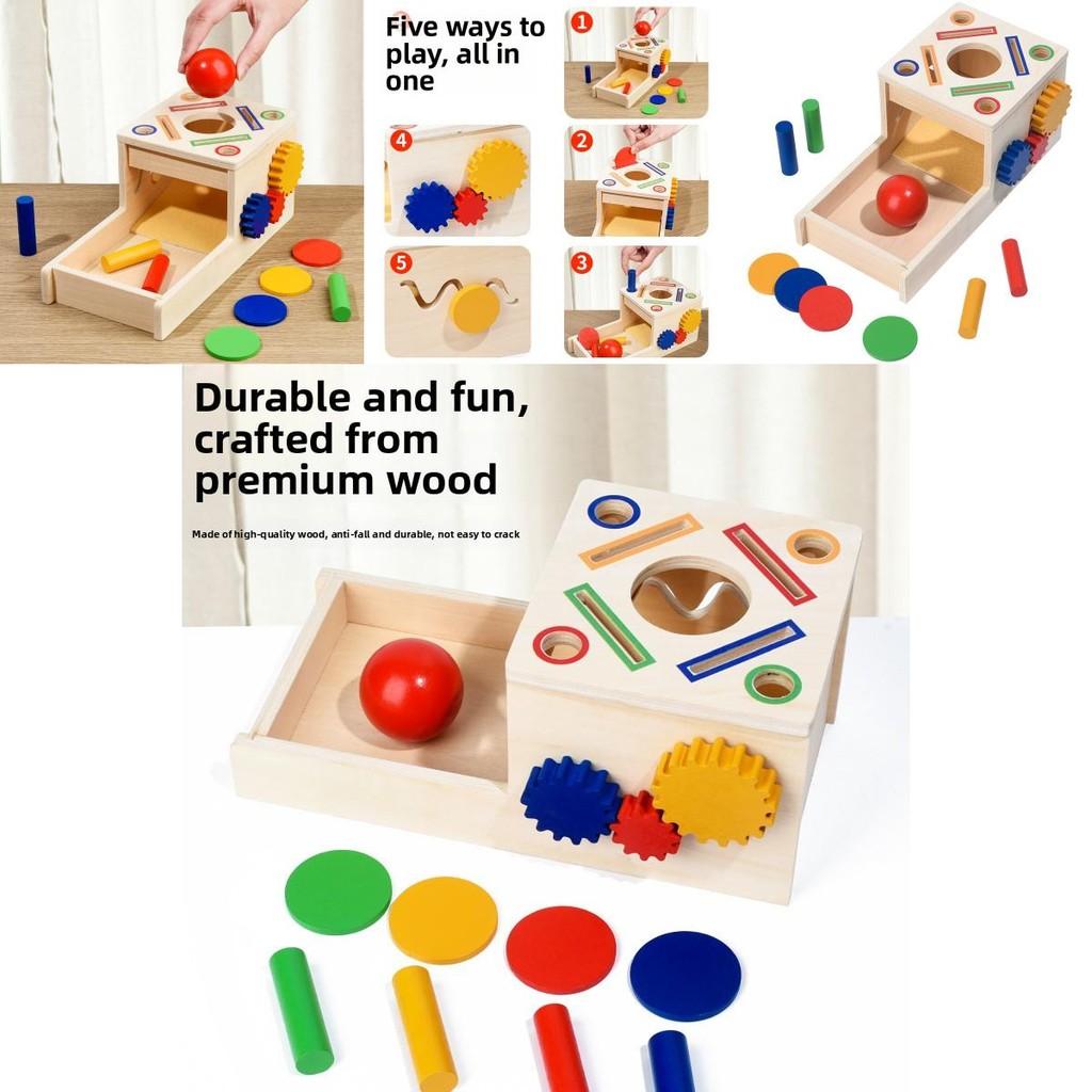 Educational Gear Coin Box Wooden Puzzle Toy For Preschool Learning