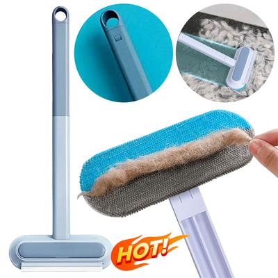 Tierhaarentfernungsbürste, langer Griff, Fensterreinigungsbürste, Tierfell-Reinigungswerkzeug, manuelle Katzen- und Hundehaarentfernungsbürste mit Abzieher