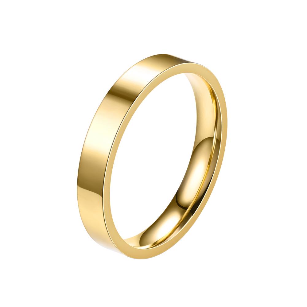 Korean Style 4MM Colorfast Stainless Steel Couple Ring for Women