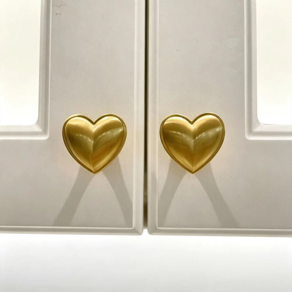 Modern Minimalist Cabinet Knob Brushed Chrome Gold Heart Shaped Knob Single Hole Knob  Bedroom