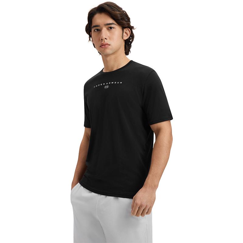 Under Armour Stacked SS25 Fashion Sports Casual Short Sleeve T-Shirt Men T-Shirts Black 6000211-001