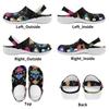 White EVA Clogs with Neon Heart Print, Lightweight Slip On Garden Shoes, Breathable Beach Sandals, Indoor Outdoor Slippers for Men Women