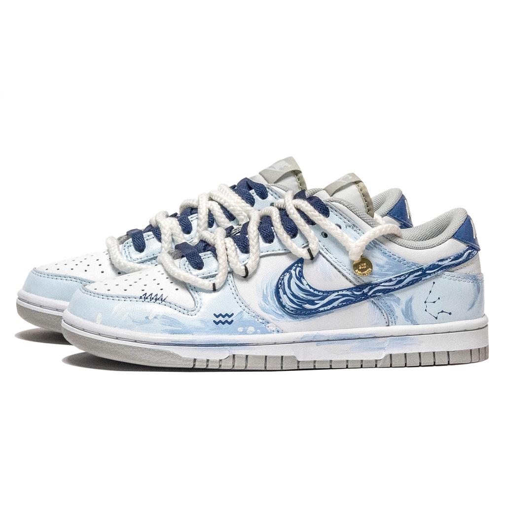 Nike Dunk 668, Aquarius Hermes Abrasion Resistant Abrasion Resistant Low top Skateboard Shoes Unisex Blue White HF5441-105(Team901-)
