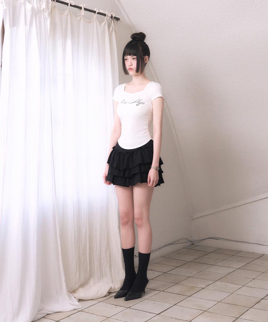 Leijeumiya Slim Crop T-Shirt [White]