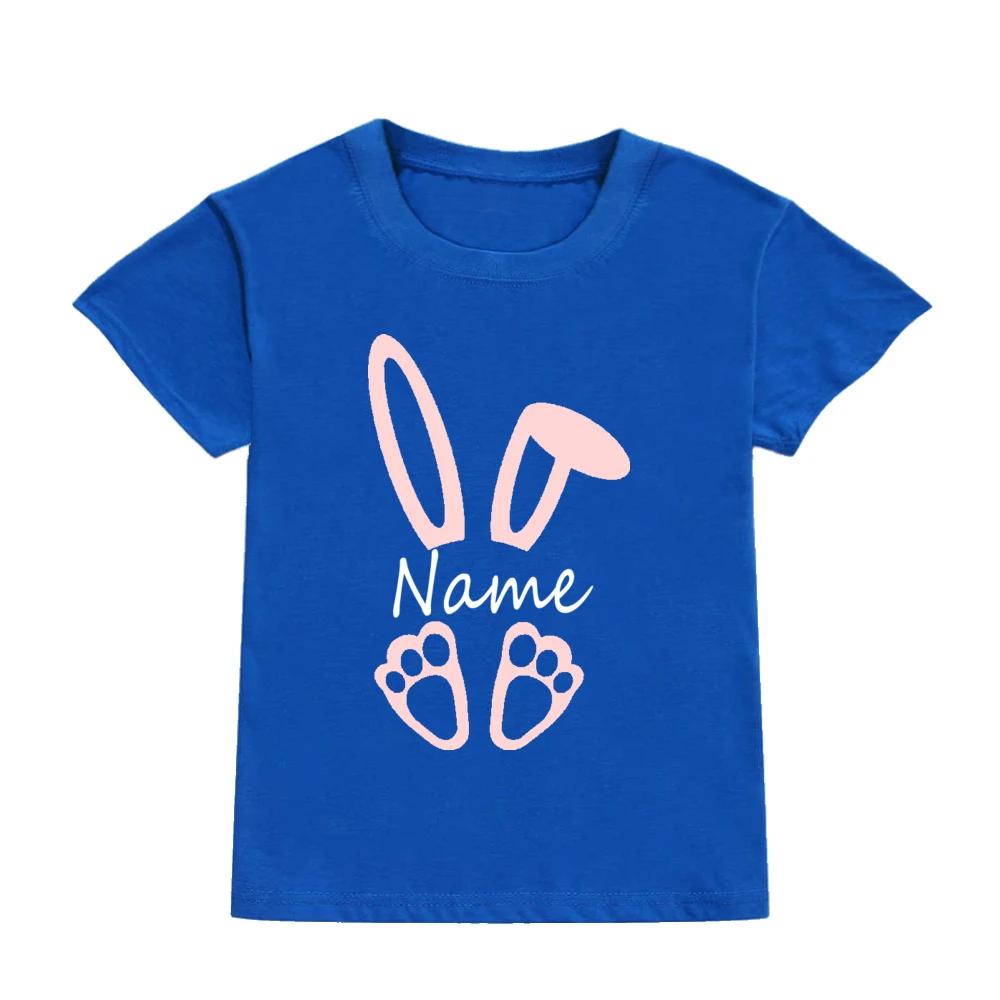Personalized rabbit cartoon pattern summer boy and girl clothes cute, fashionable, Polyester comfortable short sleeved top