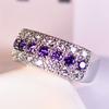 Crystal Female Small Round Zircon Stone Ring CopperColor Wedding Engagement Jewelry For Women