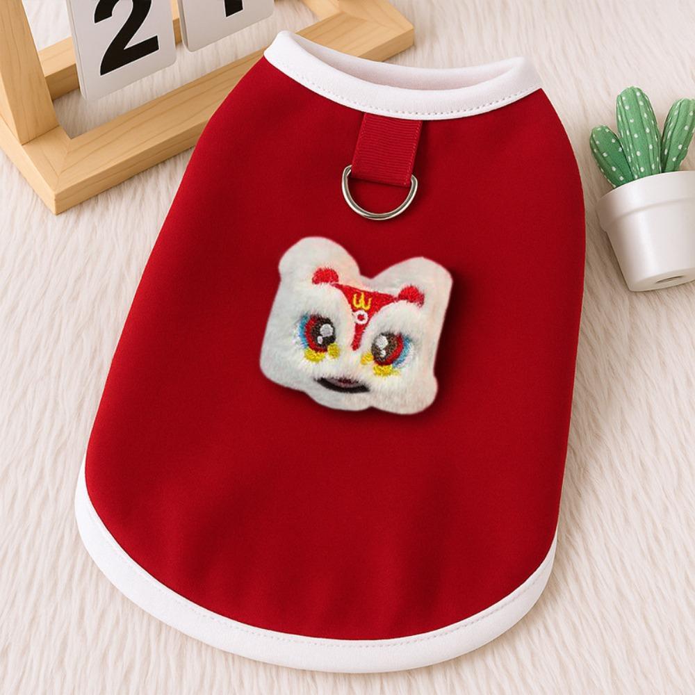 Lion Pattern Spring Summer Pet Clothes Soft Four Seasons Cats Dogs Vest Anti-shedding Comfortable Pet Coat For Small Medium Pet