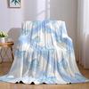 Blue Bows and Ribbons Flannel Blanket Warm Soft Halloween Christmas Couch Warm Cozy Decorative Decor Gift for All Season