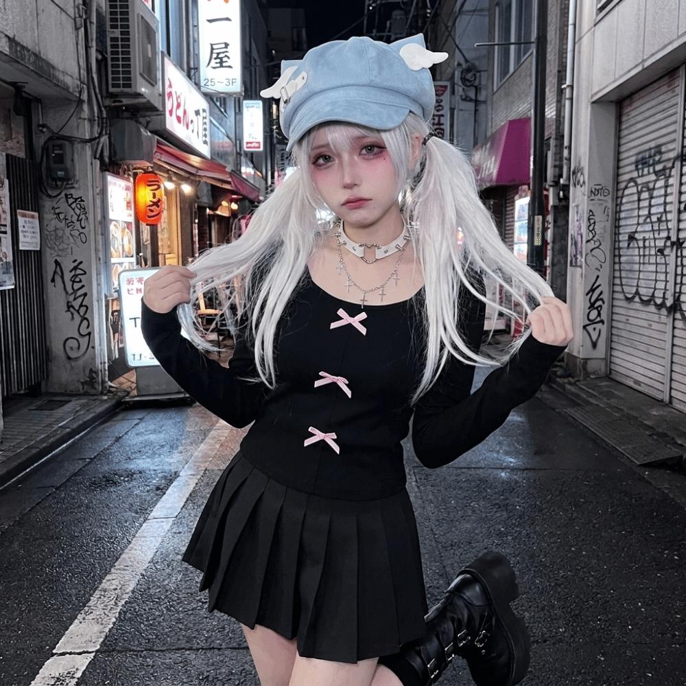 Leather Buckle Newsboy Cap Mini Wing Decor Streetwear Hat Harajuku Cat Ear Beret Hat  Daily