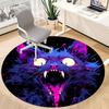 1PC Neon Kitty Office Round Area Rug, Indoor Mat Suitable ForOffice, Under Office Chairs Bedroom Living Room Home Decor, Room Deco F043