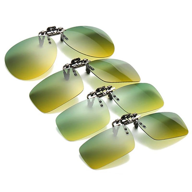 Non-polarized Vintage Clip On Flip Up Sunglasses Women Men Clip Use Day and Night Glasses Driving Fishing Outdoor Sports Sun Glasses