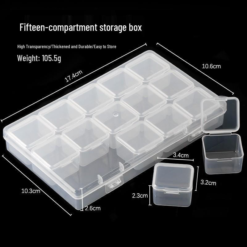 

Полупрозрачная коробка для хранения украшений для нейл-арта - Одно отделение, Дизайн с бриллиантами, Пластик, Пустая.