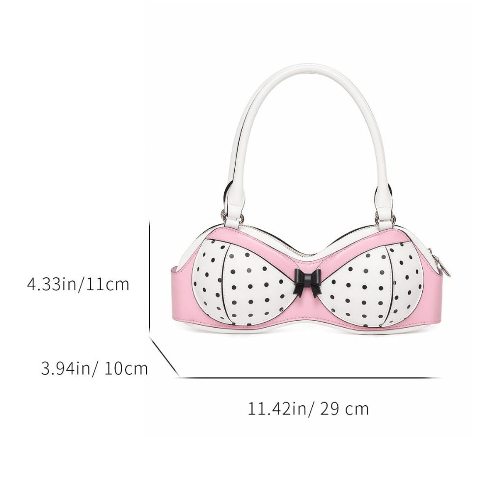 Bra Shape Pink Bikini Handbag Korean Style Underarm Bag Casual Printing Handbag  Ladies