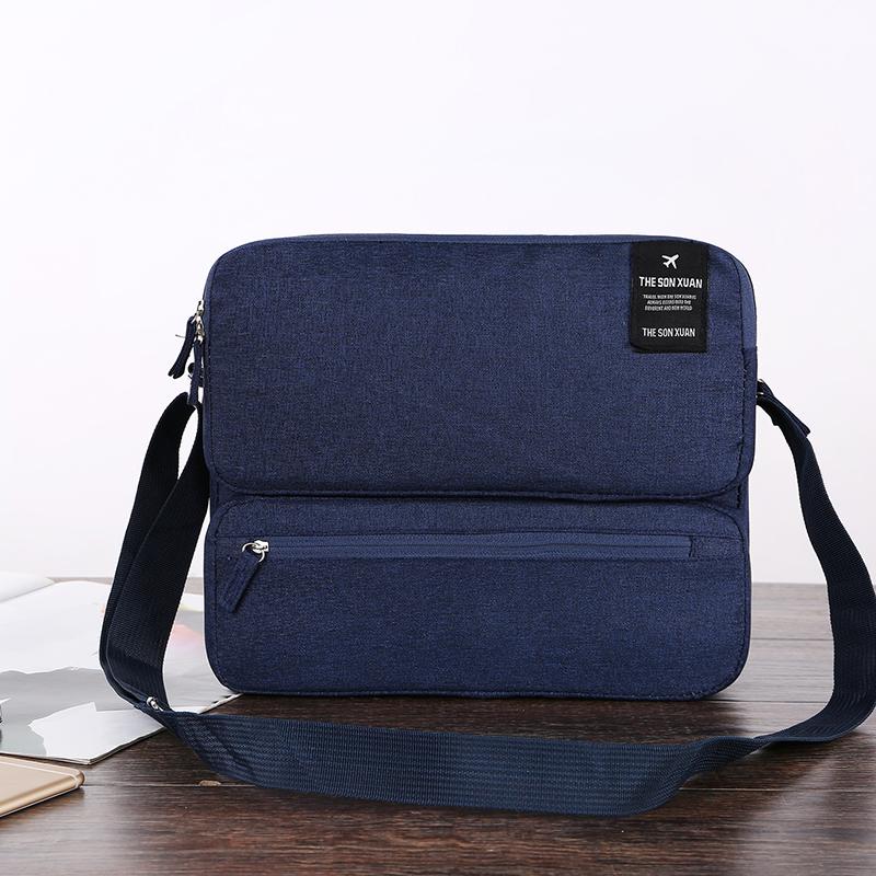

Дорожная сумка-мессенджер, большая вместительная сумка на одно плечо, многослойная деловая сумка для хранения темно-синий