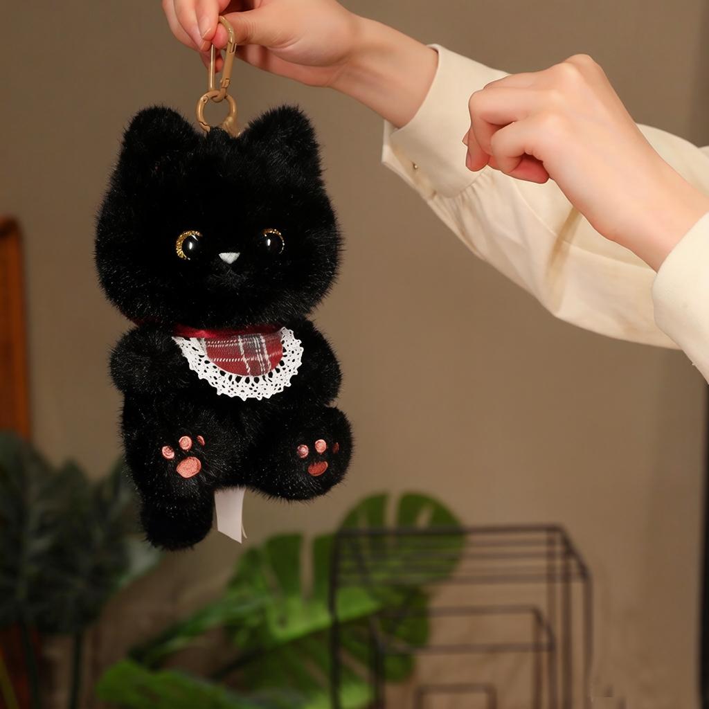 Sitting Kitten Plush Toy Cartoon Siamese Black 3-Color Cat Doll Soft Fluffy Cartoon Animal Plushie Appeasing Birthday Gift