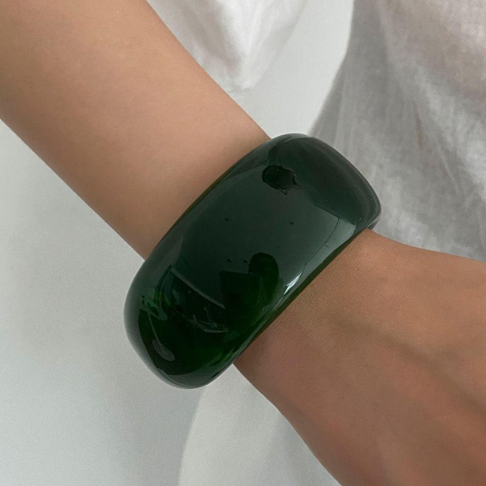Europe American Style Resin Bangle Gold Exaggerated Bracelet Exaggerated Wide Bangle  Decoration