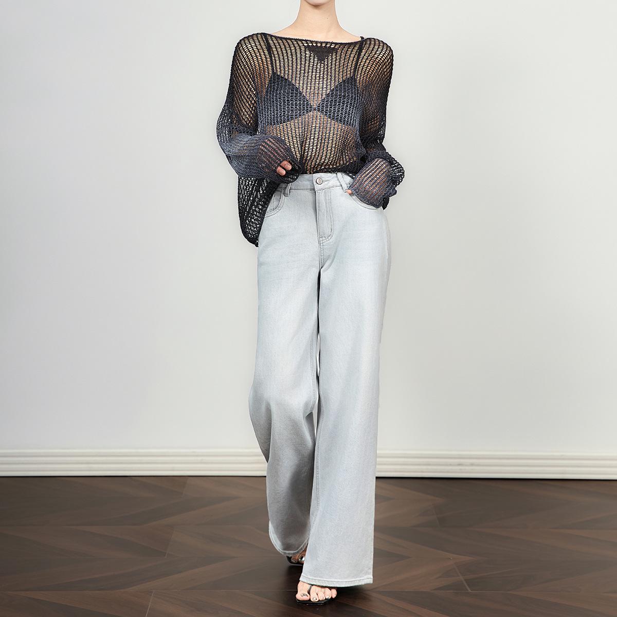 

Vintage Bleached Washed Denim Jeans - Casual, Versatile, Narrow or Wide Leg Options Large серый