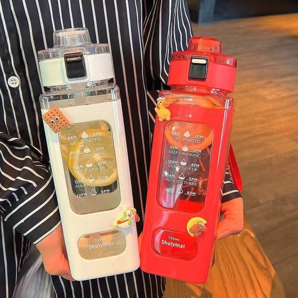 Anti-Fall Design Sports Water Bottle High-capacity Water Bottle Ins Style Plastic Cups
