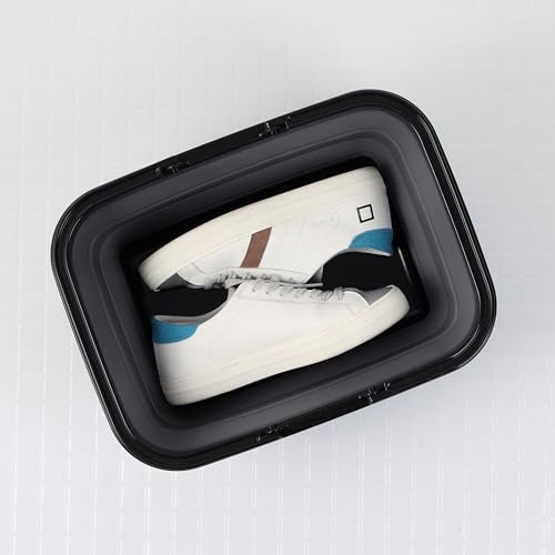 [.co.jp Exclusive] Pearl Metal Foldable Multi-Purpose Basket Bucket, Square, Black, Storage, Car Wash, Fishing, Cleaning, Laundry, Shoes, Indoor Shoes