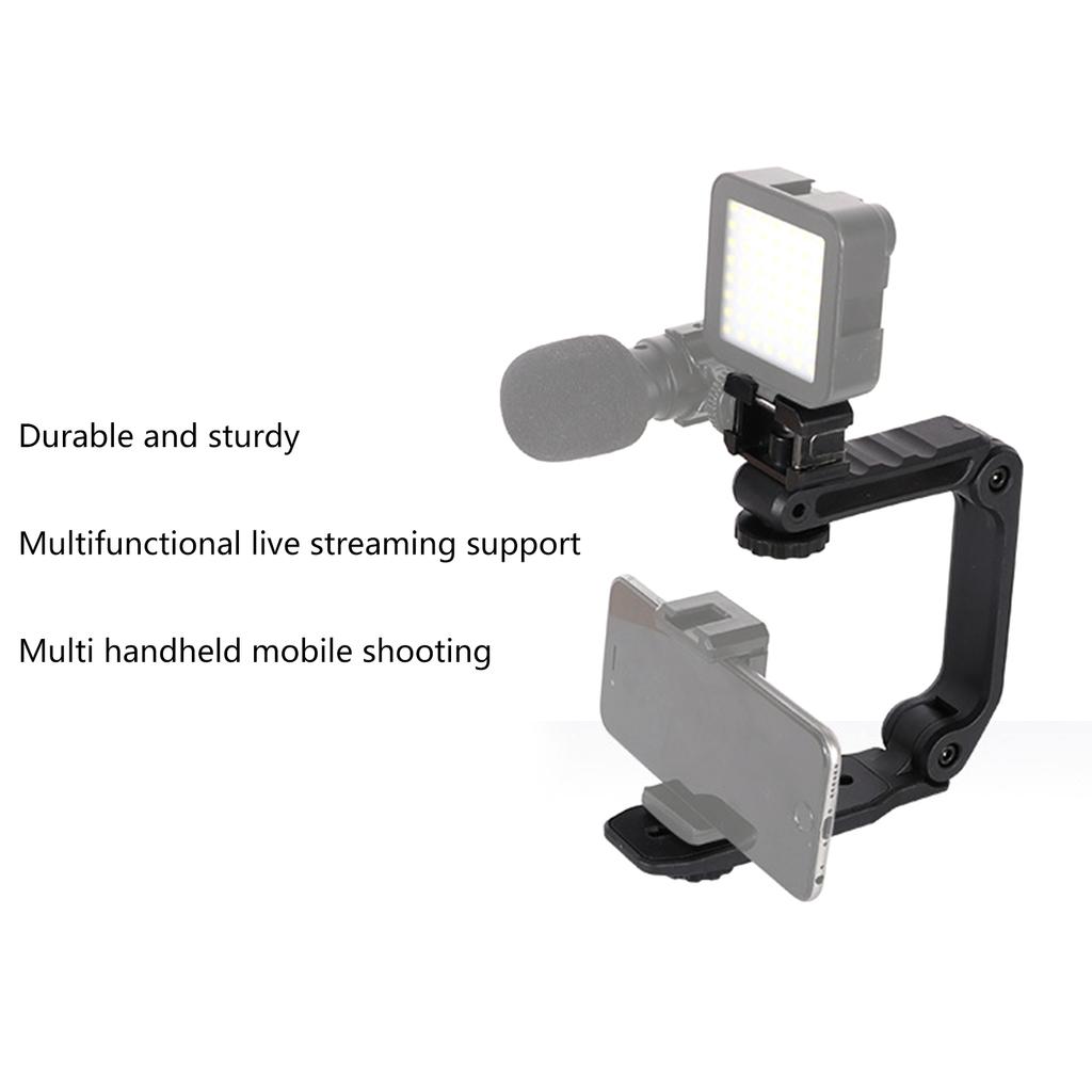 Video Stabilizer for Clear and Steady Shots with Professional Handle for Videos Phones Flash Light Folding Support