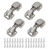Stainless Steel Sliding Hinges, Cabinet Hinges, Concealed Hinges, Set of 4 with 32 Screws, Repair Fixing Hardware, Door and Furniture Hinges, Ea