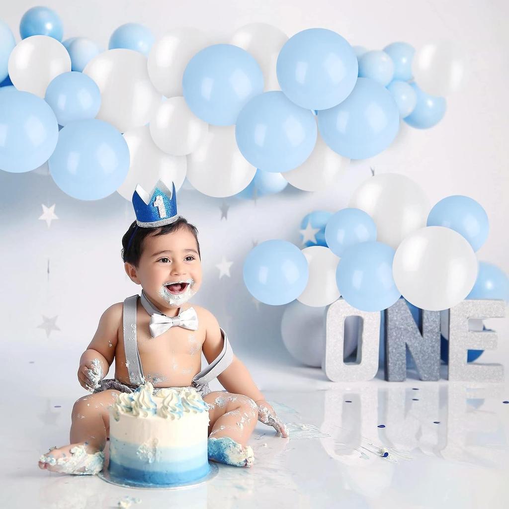 110PCS blue and white latex balloons, suitable for birthday, graduation ceremony, wedding, party decoration