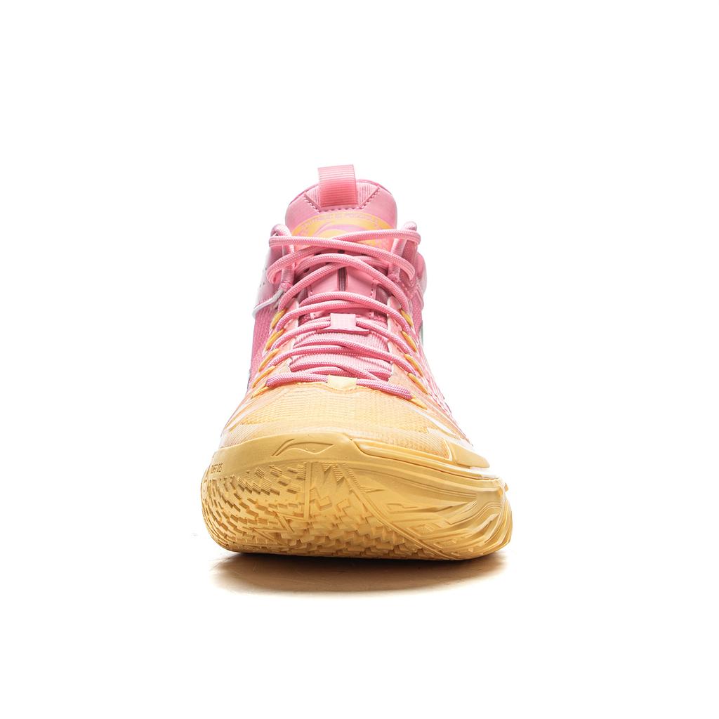 New LINING Jie Ao 2High Basketball Shoes Men's High top Fairy Pink/Soft Apricot Yellow ABFU047-6
