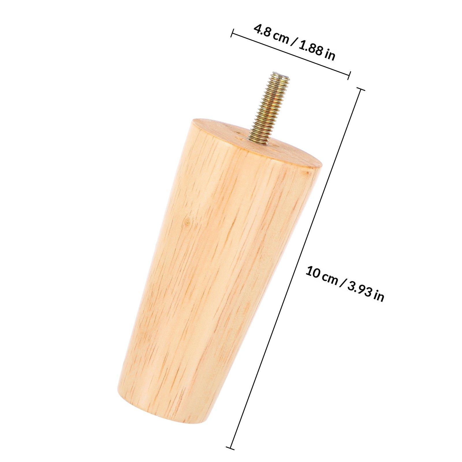 4Pcs Solid Wood Furniture Legs Natural Texture Hand-Polished Sofa Table Chair Replacement Legs Tapered Wood Feet for Cabinets