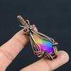 Funkelnder Regenbogen Solarquarz Edelstein Handgefertigter Kupferdraht Wickel Schmuck Anhänger Zum Geschenk