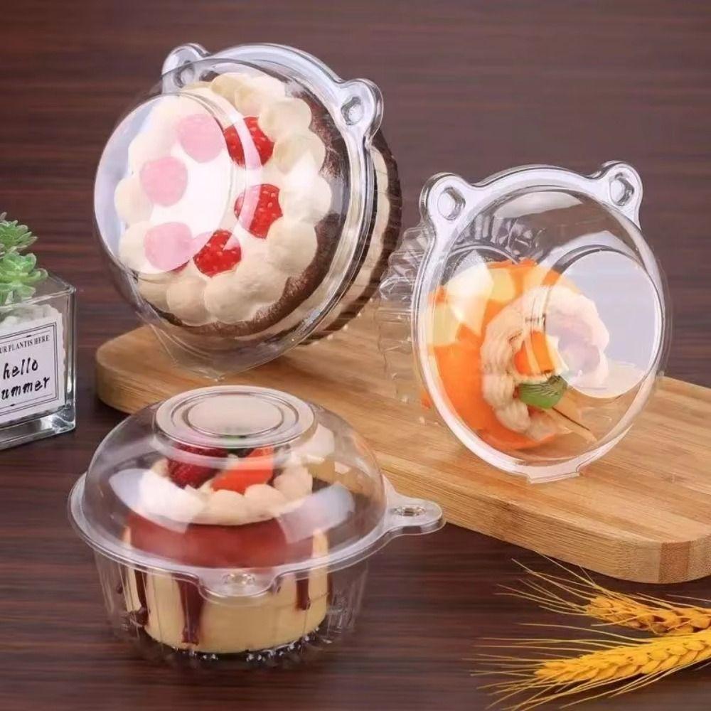 Oil-proof Transparent Dessert Boxes No Leakage Cat Head Cake Box for 100pcs Wedding