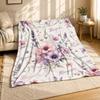 Pastel Watercolor Bouquet Coral Fleece Blanket