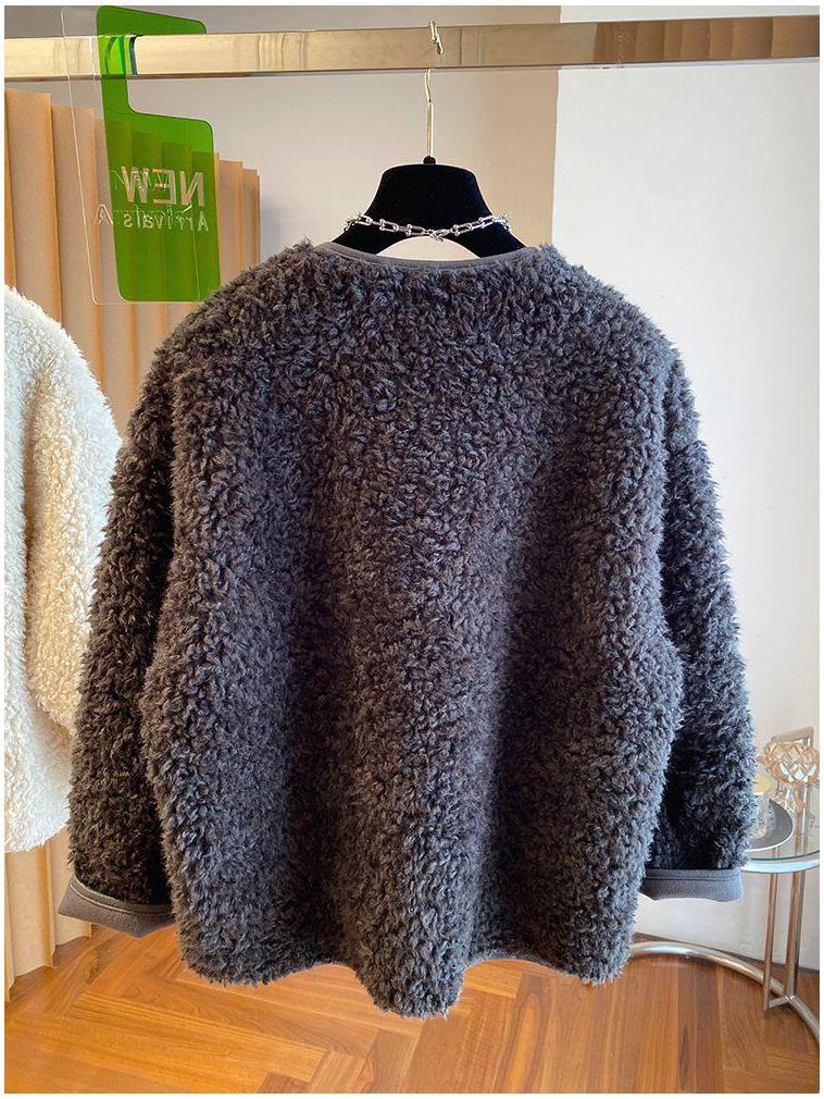 Winter 2025 Women's Faux Lambswool Leather-Fur Coat - Warm, Loose, Fluffy