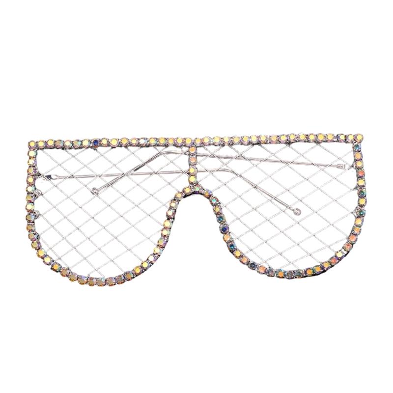 Fashionable Hollow Frame Eyeglasses with Rhinestones Embellishments Festival Eyeglasses Suitable for Parties and Event